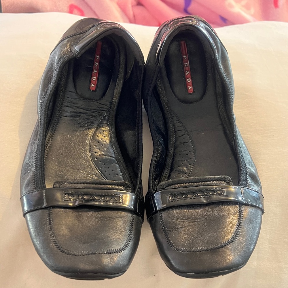 Prada  Black Leather Loafers - Picture 5 of 8